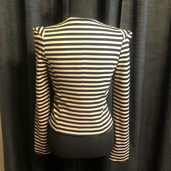 NWOT Lush Striped Fitted Double Breasted Blazer - Picture 3 of 4